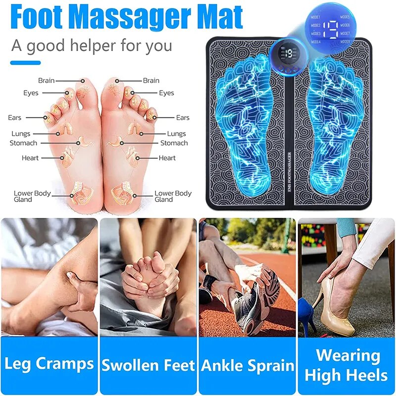 Electric EMS Foot Massager Pad