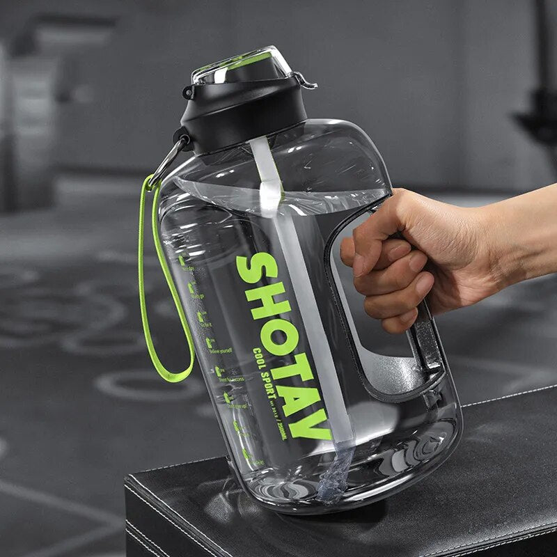 2L Water Bottle with Straw for Sports